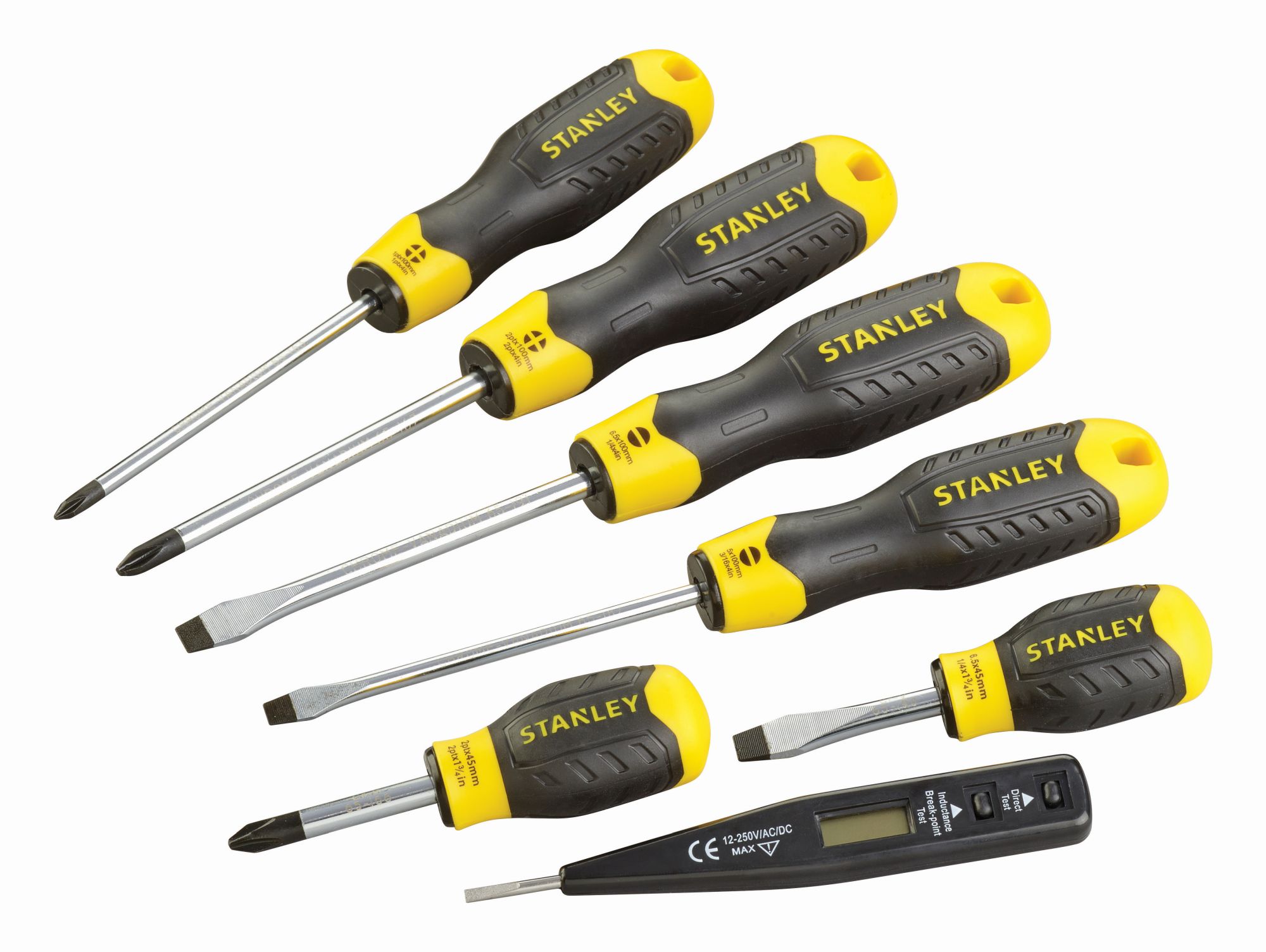 Juego de 6  destornilladores Cushion Grip: Plana, Phillips y Test de Voltaje