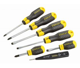 Juego de 6  destornilladores Cushion Grip: Plana, Phillips y Test de Voltaje