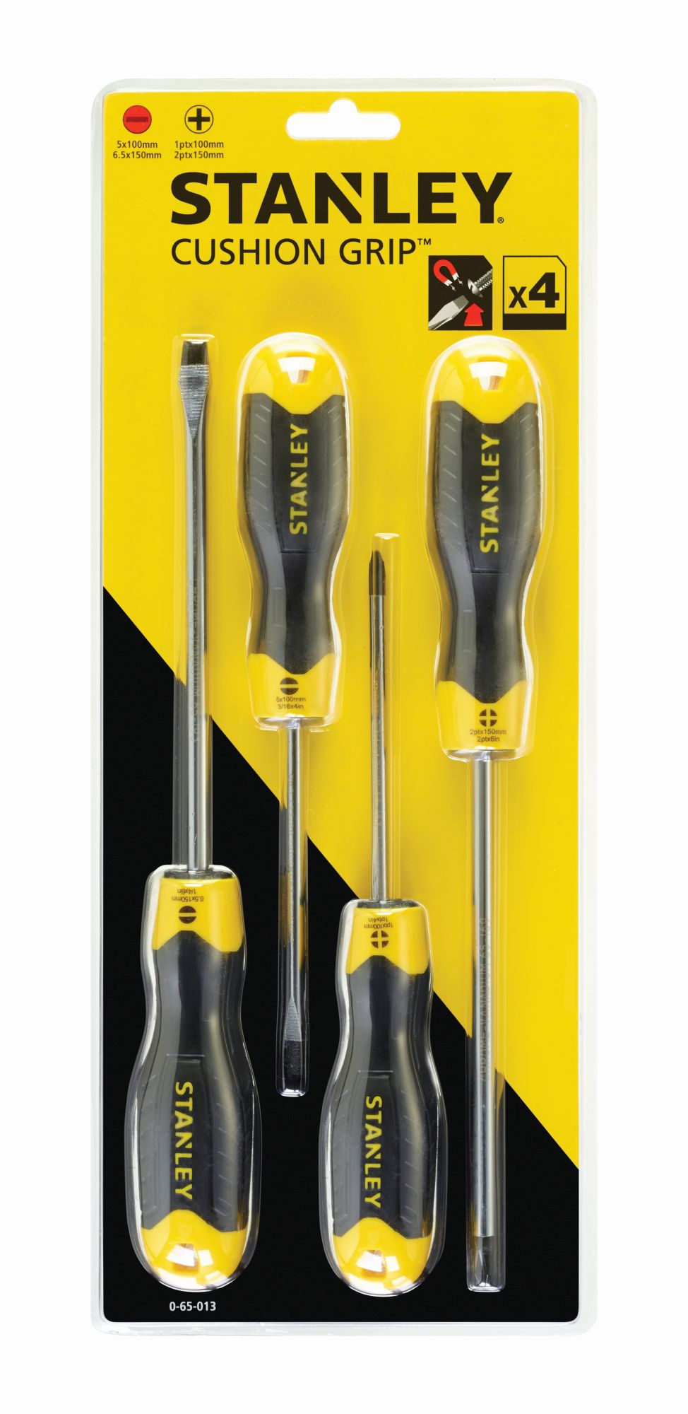 Juego de 4 destornilladores Cushion Grip: Plana y Phillips