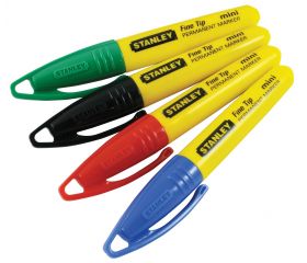 Marcador mini punta fina x72 (contenedor: negro, azul, rojo, verde)