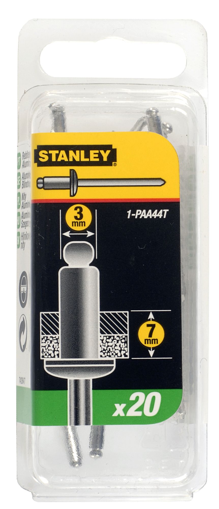 Remaches de aluminio 3x6,5mm (20 u.)