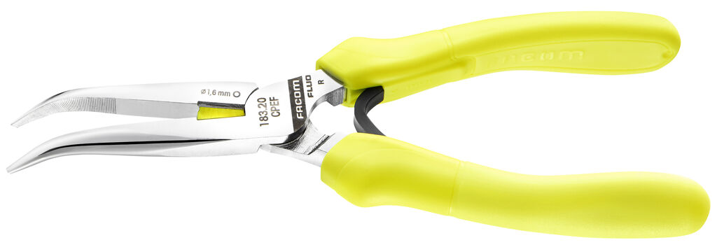 Alicate bocas semirredondas largas afiladas con retención de caída