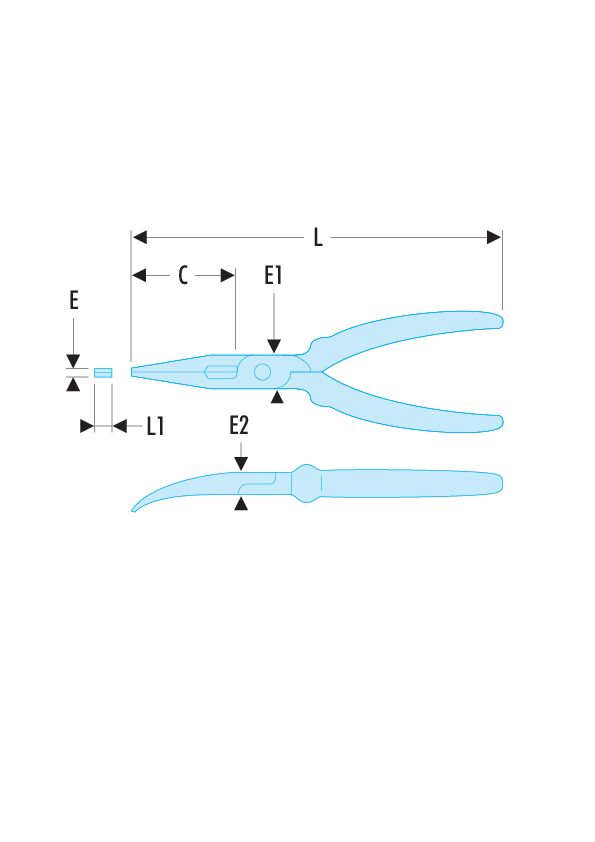 Alicate de bocas semirredondas y cortas - FLUO