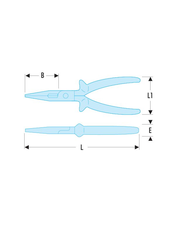 Alicates de bocas semirredondas largas aislados 1.000 Voltios serie VE