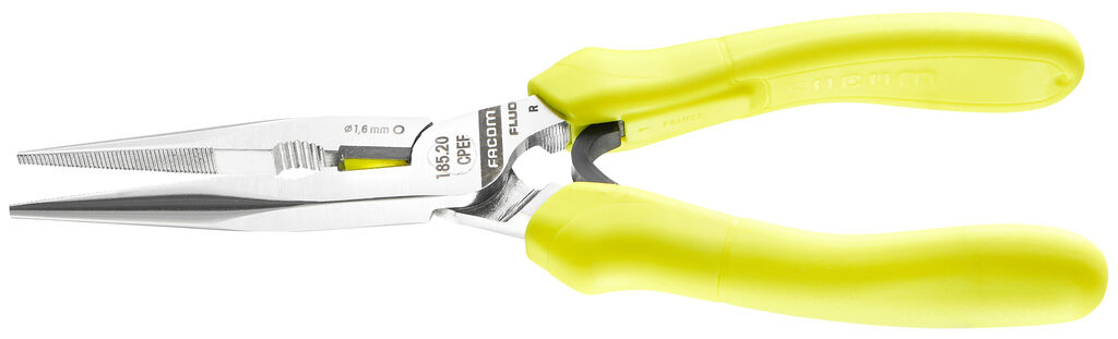 Alicate bocas semirredondas largas con retención de caída