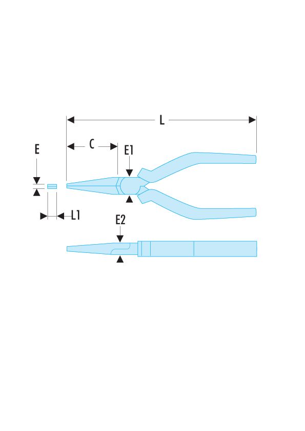 ALICATE BOCAS PLANO 20CM FLUO