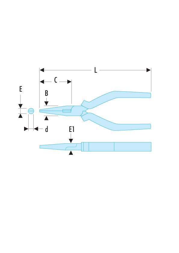 193-195.VE- Alicates de bocas semirredondas y cortas aislados 1.000 Voltios - RFID