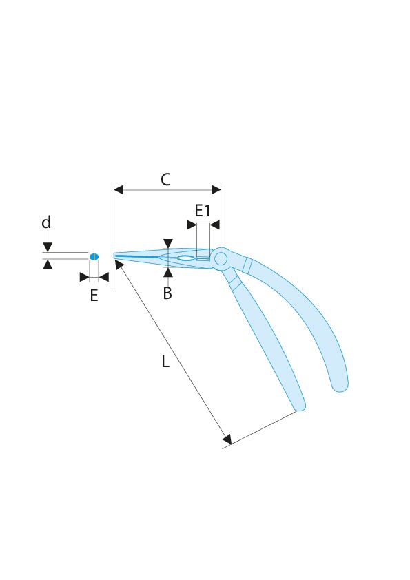 Pinza universal acodada