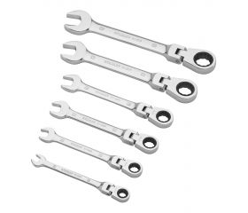 6 llaves de carraca articulada (8, 10, 12, 13, 17, 19mm)