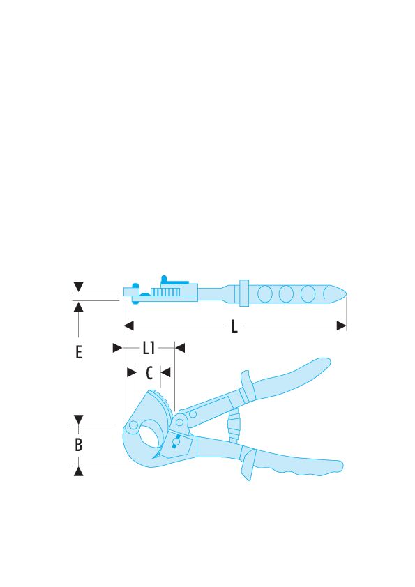Cortacables con trinquete Cobre-Aluminio