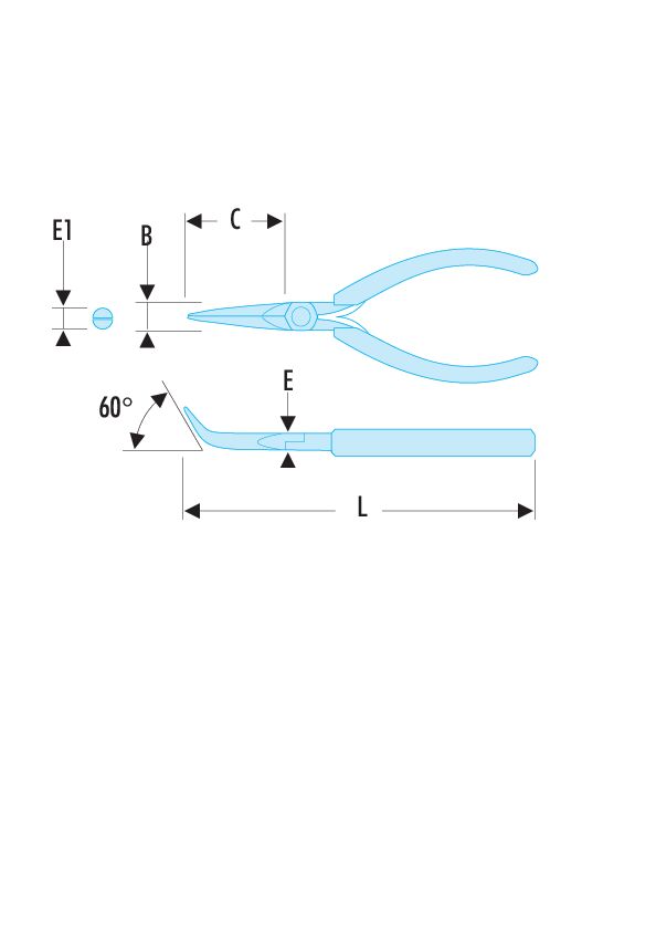Alicate de agarre Micro-Tech® con bocas rígidas acodadas a 60° - RFID