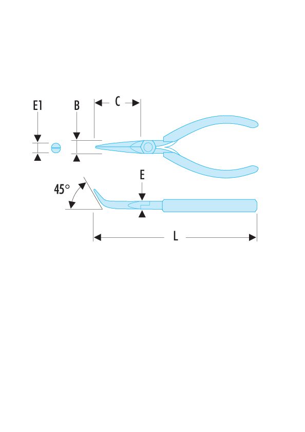 Alicate de bocas semirredondas acodadas ESD