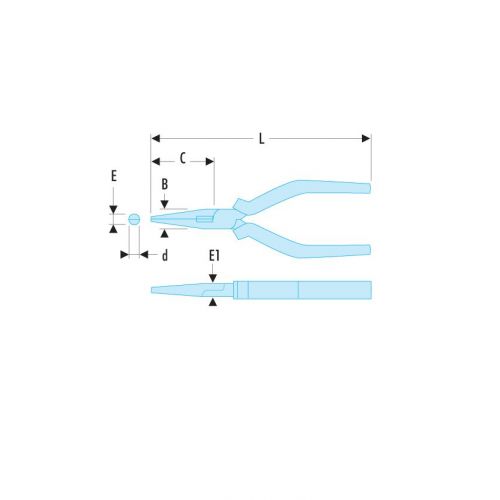 185-195.VE- Alicates sde bocas semirredondas y largas aislados 1.000 Voltios - RFID