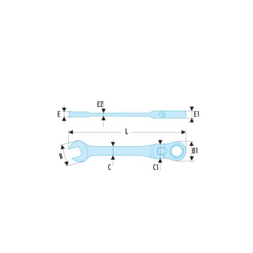 467F - CLÉS MIXTES À CLIQUET ARTICULÉES EN POUCES - RFID | 467F.1/2RFID