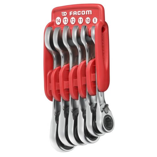 JUEGO DE LLAVES MIXTAS CORTAS CON TRINQUETE EN SOPORTE PORTÁTIL (1) | 467BS.JP10