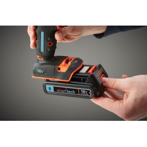 BDCHD18KST-QW - Taladro Percutor 18V 1.5Ah con batería Smart Tech,  cargador 400mA y maletín