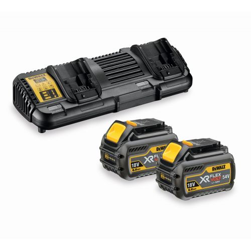 DCB132T2-QW - 18/54V XR FLEXVOLT 6AH BATTERY X 2 AND DUAL CHARGER STARTER KIT