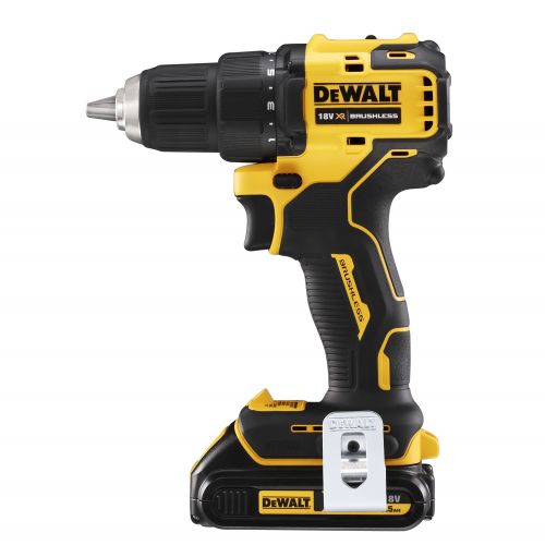 DCD708S2T-QW - Taladro Atornillador sin escobillas 18V con 2 baterías Li-Ion 1,5Ah