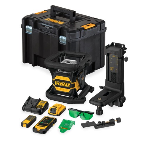 DCE080D1GS-QW - Nivel Láser Rotativo autonivelante VERDE XR 18V batería Li-Ion 2Ah TOOL CONNECT