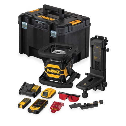 DCE080D1RS-QW Nivel Láser Rotativo autonivelante ROJO XR 18V con batería Li-Ion 2Ah TOOL CONNECT