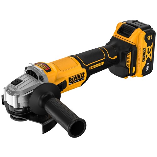 DCG407M2T-QW - Mini-Amoladora sin escobillas XR 18V 125mm con 2 baterías Li-Ion 4Ah con maletín TSTAK