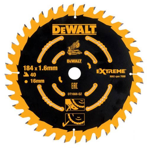 DT1668-QZ - Hoja para Sierra Circular Estacionaria 184 x 16 x 40T