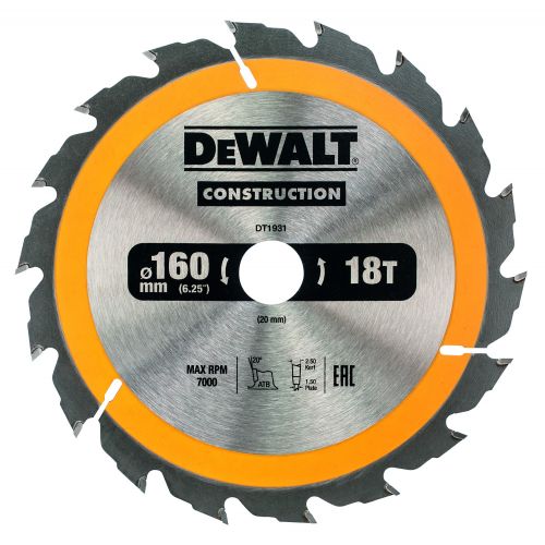 DT1931-QZ - Hoja para construcción 160 x 20mm 18T (AC)