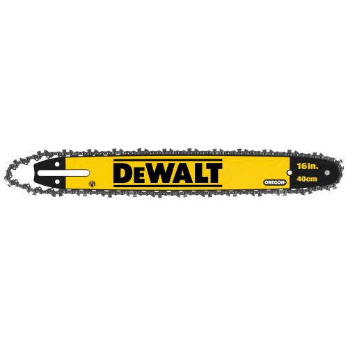 DT20660-QZ - Espada 40cm y cadena cromada contragolpe perfil 3/8" . Para motosierras DEWALT DCM575, DCM585