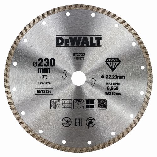 DT3732-QZ - Disco de diamante turbo 230x22.2mm