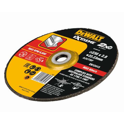 DT43943-QZ - Disco de corte concavo EXTREME® para metal con grano industrial de óxido de alumínio 230 x 2.8 x 22.23mm