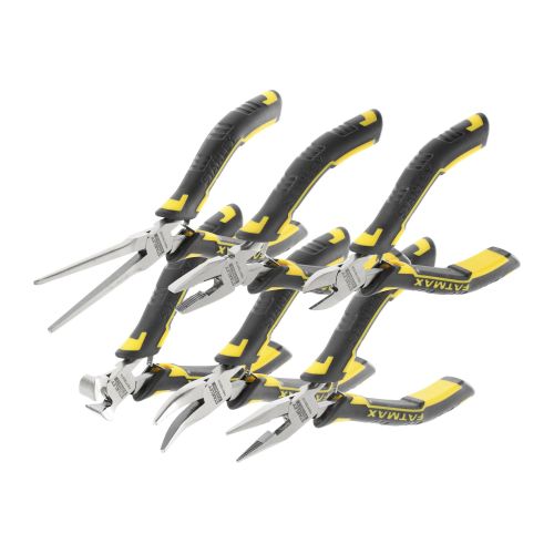 Set mini-alicates FATMAX® 6 piezas (Universales 120mm, Corte Diagonal 110mm, Corte Frontal 105mm, Boca Larga 125mm, Boca extra-larga 150mm y Boca Curva 130mm)