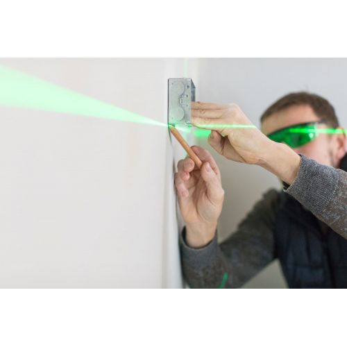 Nivel laser de cruz + 2 puntos – VERDE. 20 metros (50 metros con detector) ±3mm/m