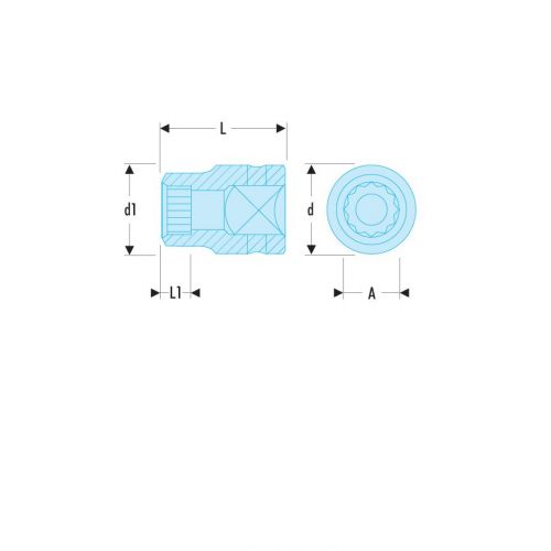 VASO 3/4 IMPACTO - 12C - 17MM