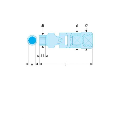 R - VASOS 1/4\&quot; 6 CARAS EN PULGADAS - RFID | R.1/4FRFID