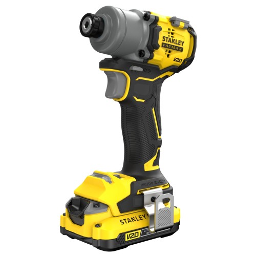 Atornillador de Impacto BRUSHLESS V20 Li-Ion 18V 203Nm. Incluye 2 baterías Li-Ion 2Ah, cargador 1.25A y maletín