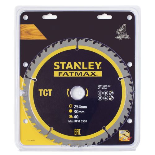 Hoja TCT. ø 254x30 mm. 40 dientes. Para ingletadoras.