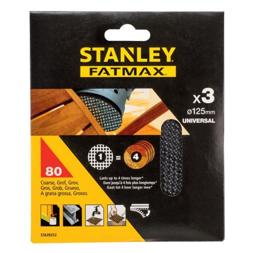 3 hojas de lija de malla 125mm para multilijadora, con velcro.  Grano 80
