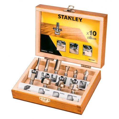 Conjunto de 10 fresas TCT en estuche de madera