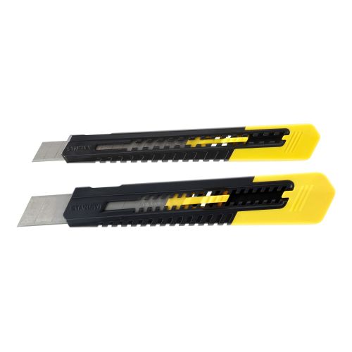 Pack de 2 cúteres STANLEY® con bloqueo deslizante - 9mm y 18mm