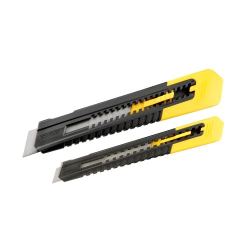 Pack de 2 cúteres STANLEY® con bloqueo deslizante - 9mm y 18mm