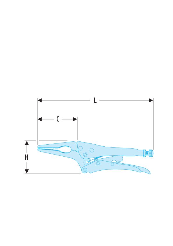 517 - Mordazas de presión mono-reglaje de bocas largas