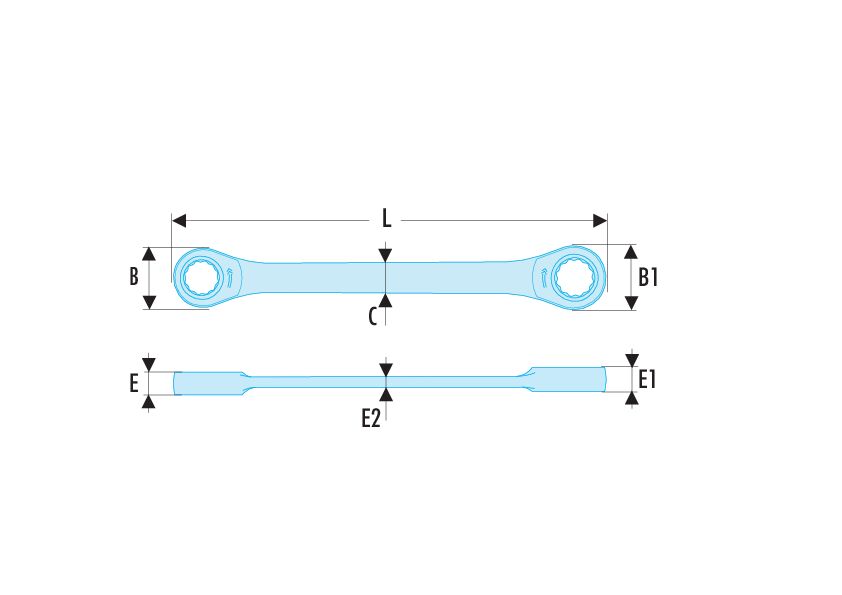 64 - Llaves de estrella con trinquete rectas en pulgadas - RFID