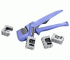 Alicate de engatillar con 4 matrices intercambiables