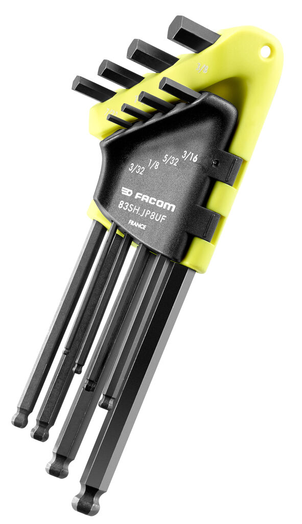 JP - Juegos de llaves macho acodadas 6 caras en estuche - FLUO