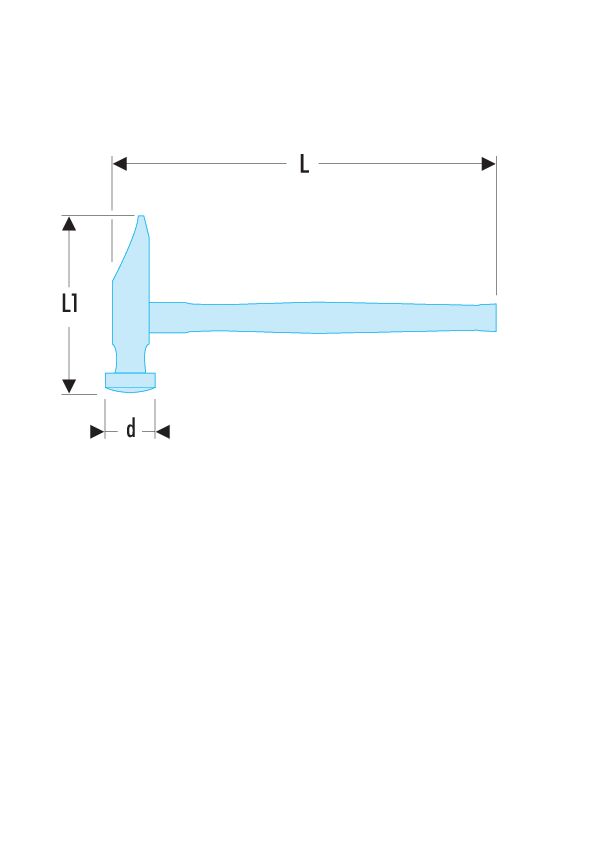 Martillo de guarnecer con cabeza cuadrada
