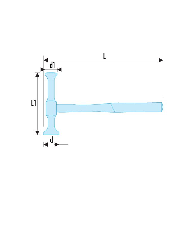 Martillo de cabezas redondas, planas y convexas