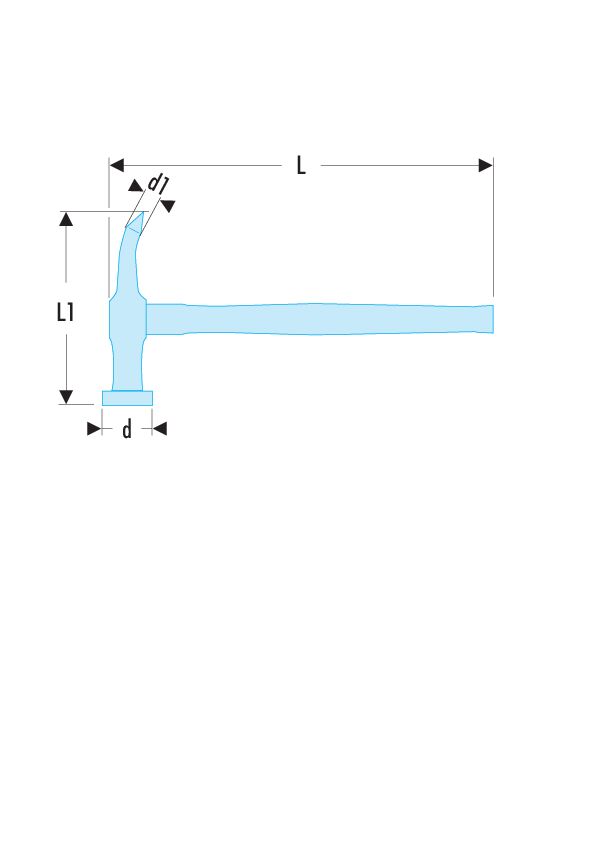 Martillo de peña acodada y cabeza redonda abombada