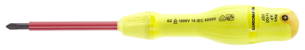 AP.VE - DESTORNILLADORES PROTWIST® AISLADOS 1.000 VOLTIOS PARA TORNILLOS CRUCIFORMES PHILLIPS® - RFID | AP1X100VERFID