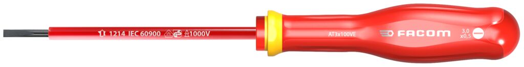 A.VE - DESTORNILLADORES PROTWIST® AISLADOS 1.000 VOLTIOS PARA TORNILLOS RANURADOS | AT3X100VE