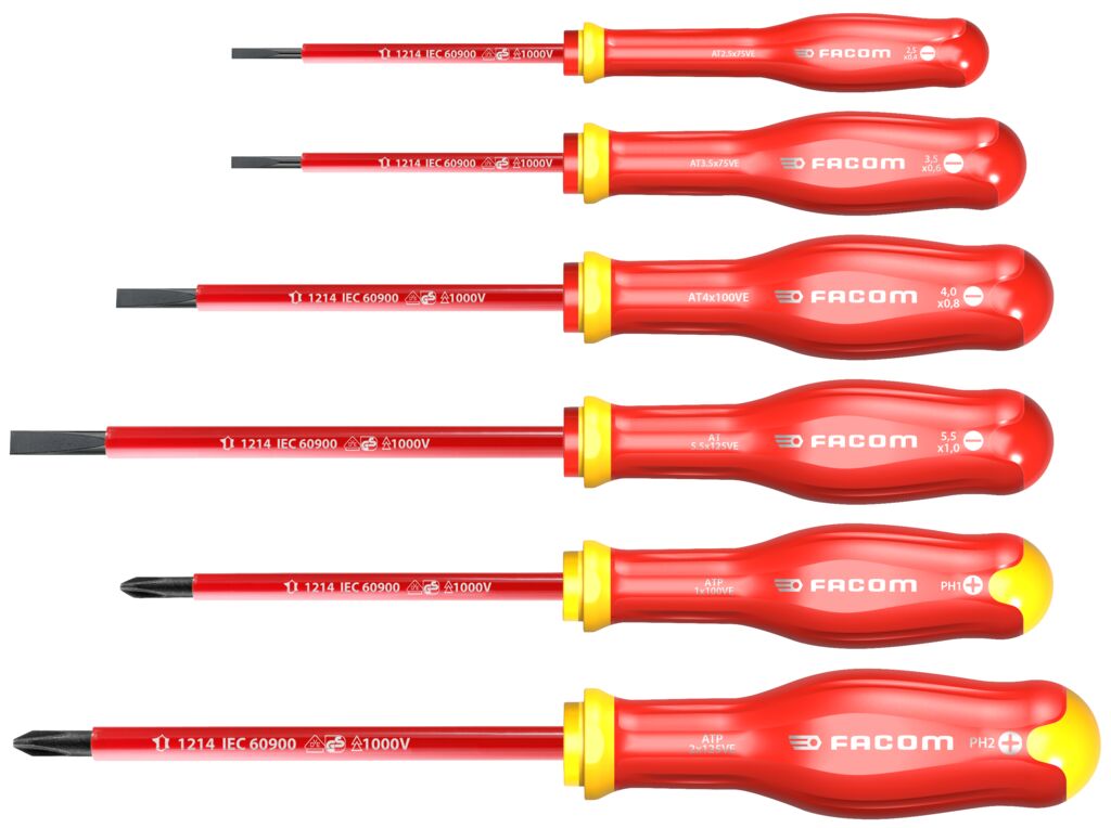 JUEGO DE 6 DESTORNILLADORES AISLADOS PLANOS/PH 1000 VOLTIOS